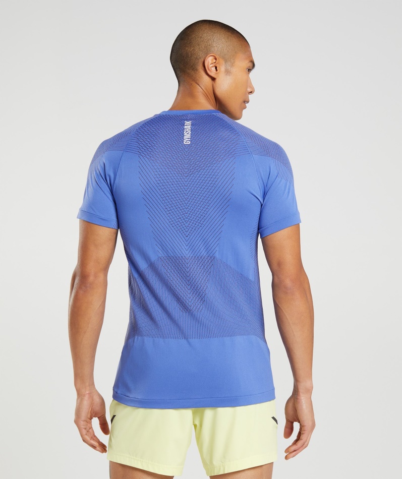 Gymshark Apex Sømløs T-skjorte Domstol Blå-onyx Grå