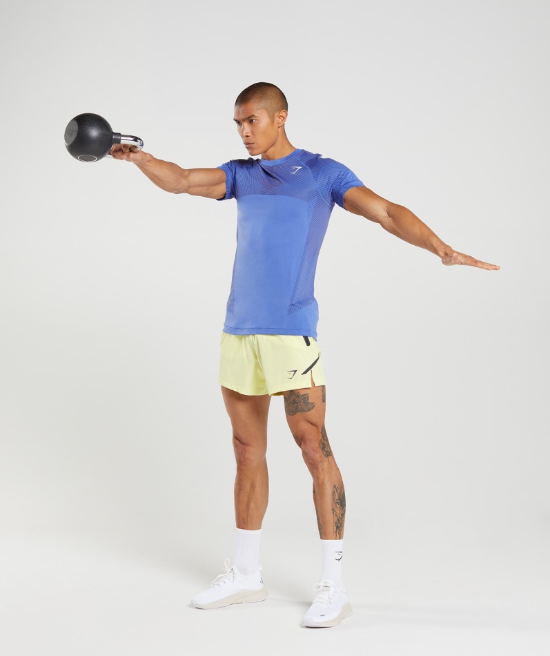 Gymshark Apex Sømløs T-skjorte Domstol Blå-onyx Grå