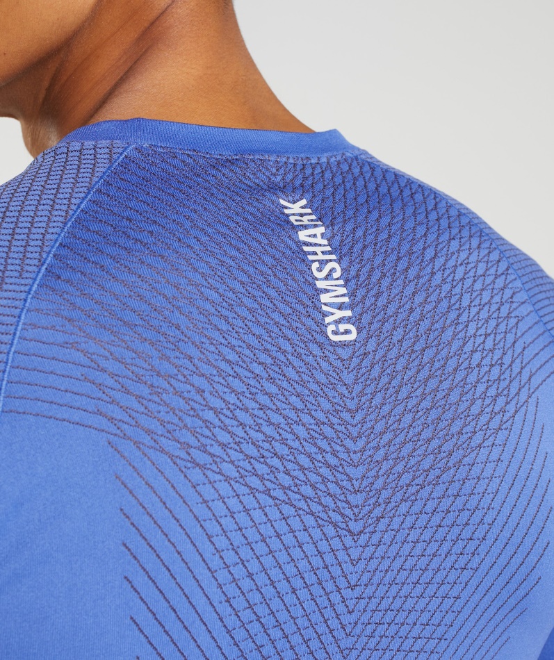 Gymshark Apex Sømløs T-skjorte Domstol Blå-onyx Grå