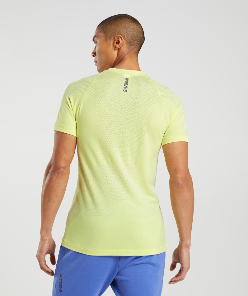 Gymshark Apex Sømløs T-skjorte Firefly Grønn-hvit