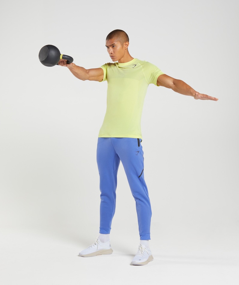 Gymshark Apex Sømløs T-skjorte Firefly Grønn-hvit