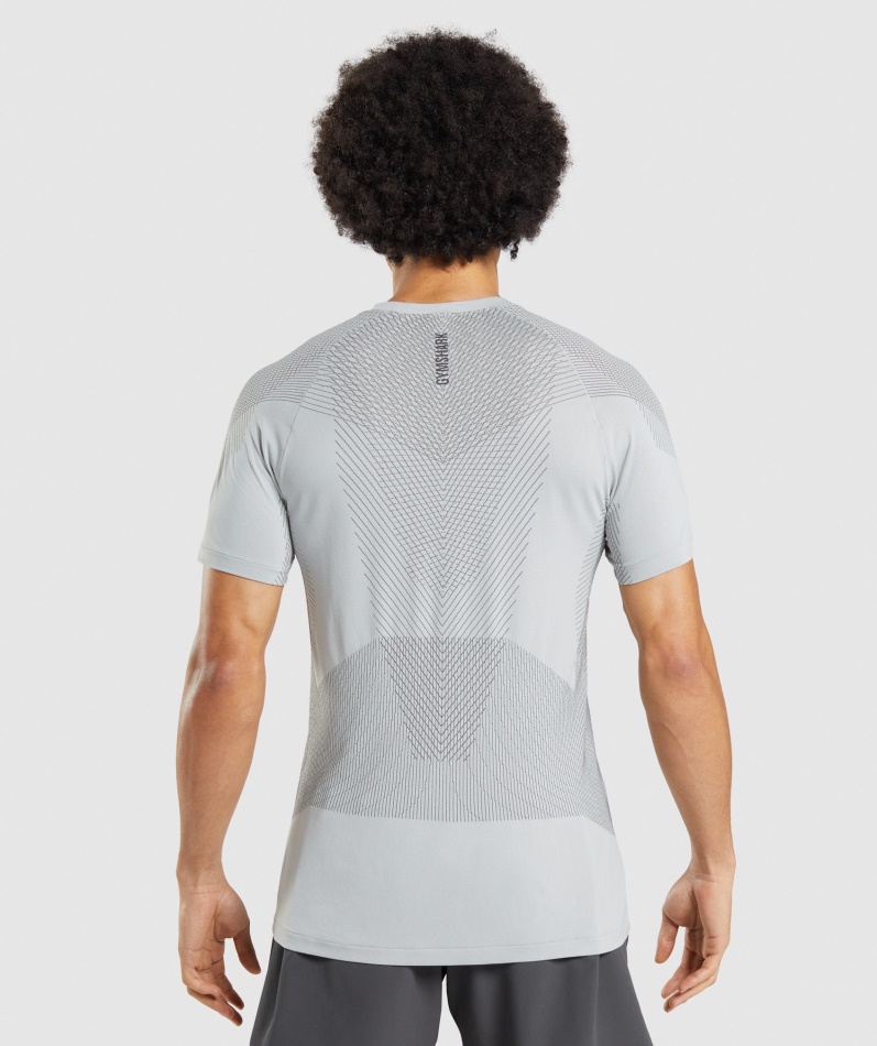 Gymshark Apex Sømløs T-skjorte Lys Grå-onyx Grå