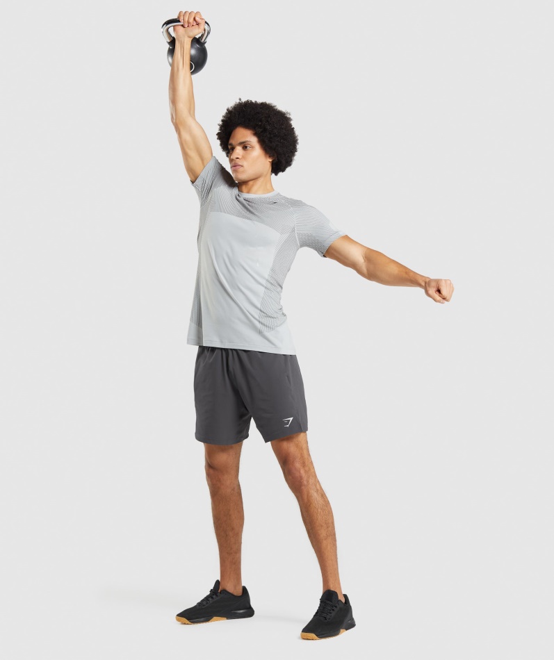 Gymshark Apex Sømløs T-skjorte Lys Grå-onyx Grå