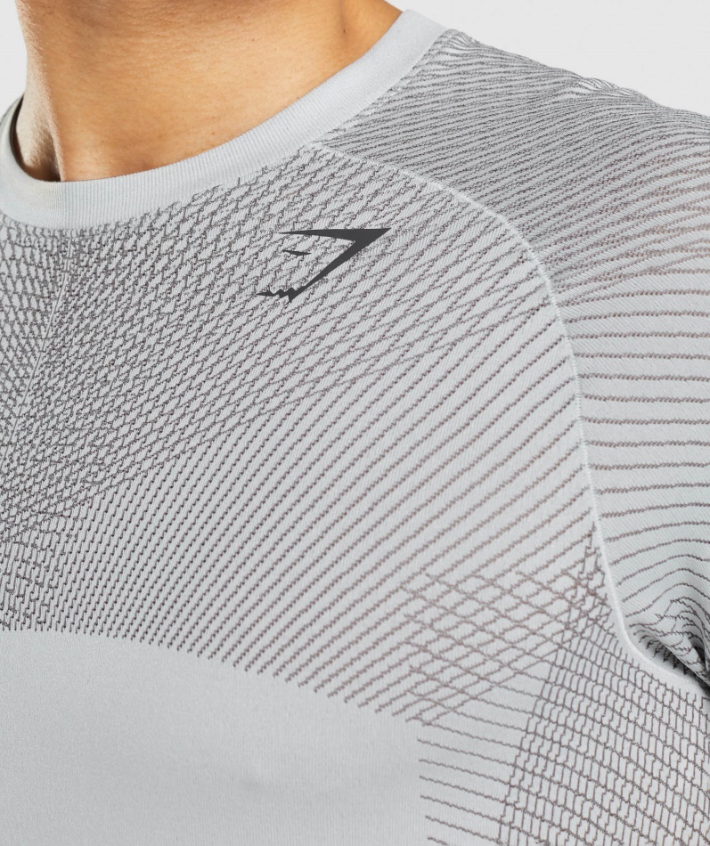 Gymshark Apex Sømløs T-skjorte Lys Grå-onyx Grå