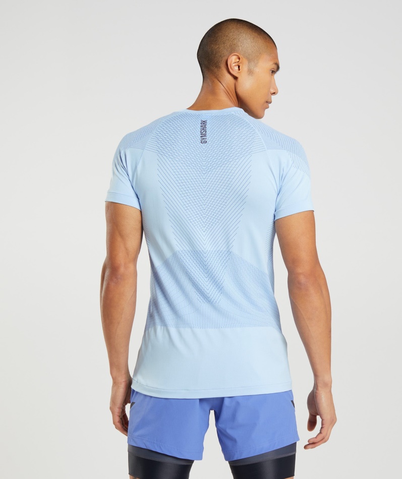 Gymshark Apex Sømløs T-skjorte I Lin Blå-baneblå