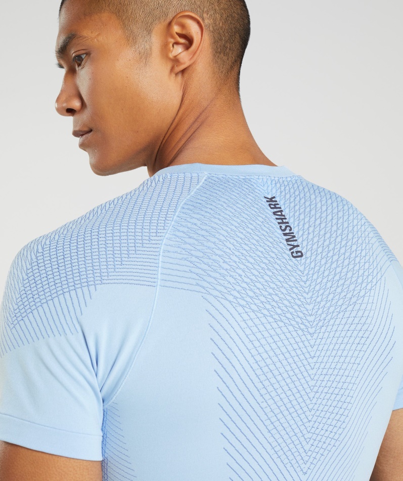 Gymshark Apex Sømløs T-skjorte I Lin Blå-baneblå