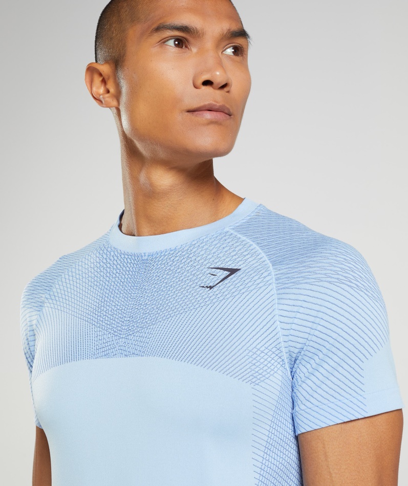 Gymshark Apex Sømløs T-skjorte I Lin Blå-baneblå