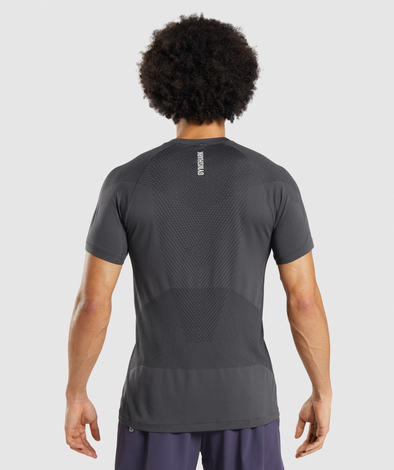 Gymshark Apex Sømløs T-skjorte Onyx Grå-svart