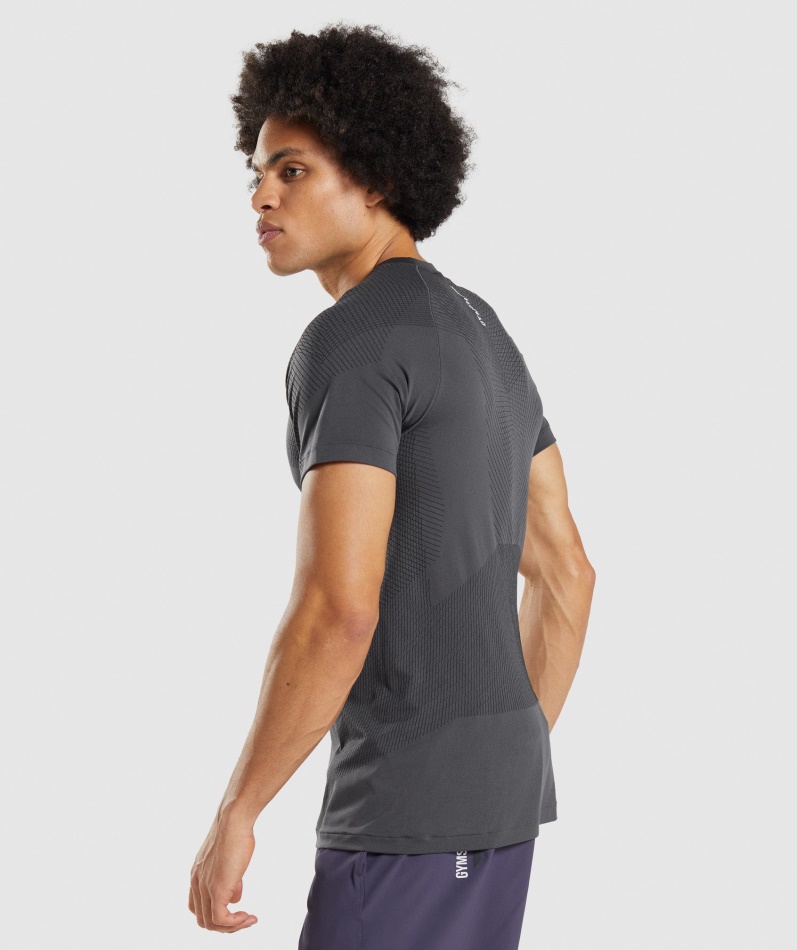 Gymshark Apex Sømløs T-skjorte Onyx Grå-svart