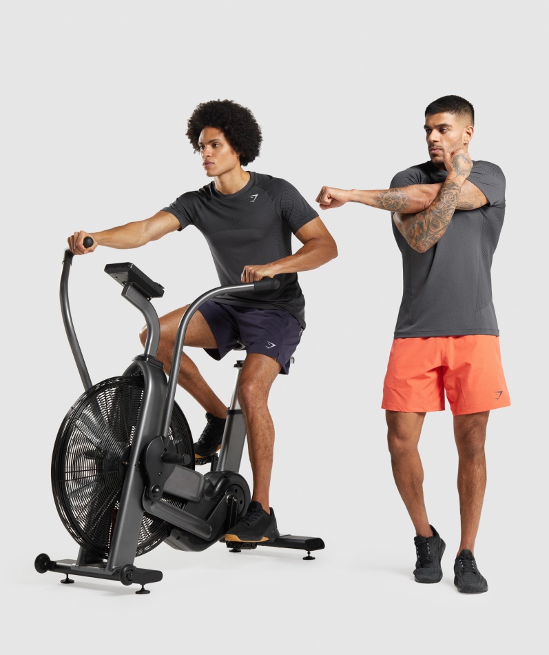 Gymshark Apex Sømløs T-skjorte Onyx Grå-svart