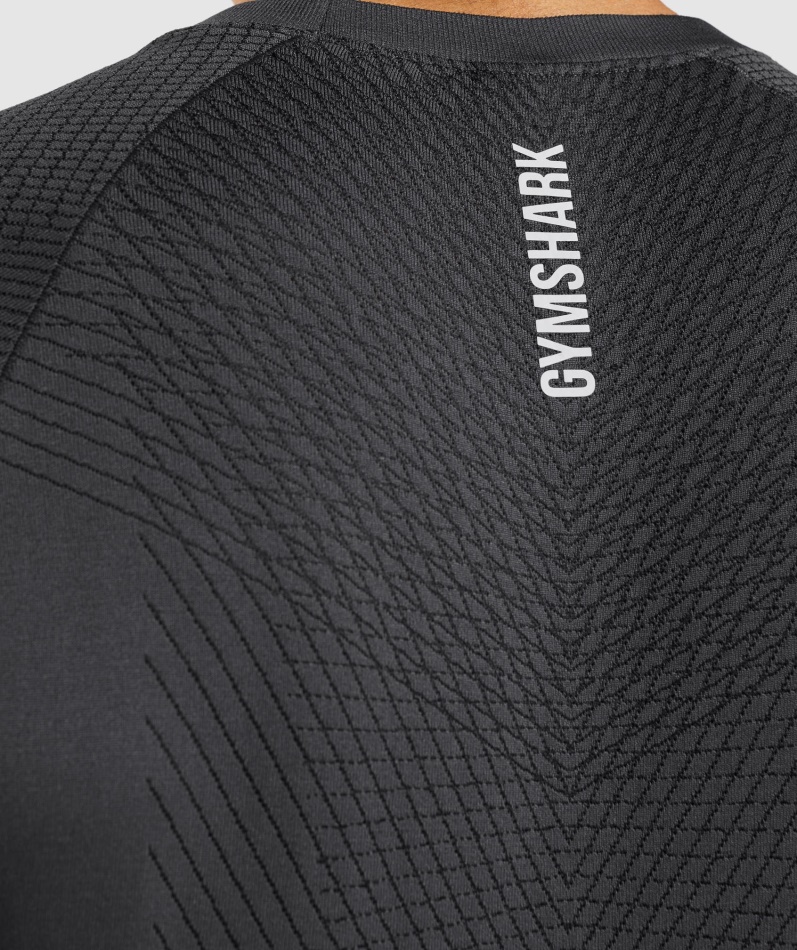 Gymshark Apex Sømløs T-skjorte Onyx Grå-svart