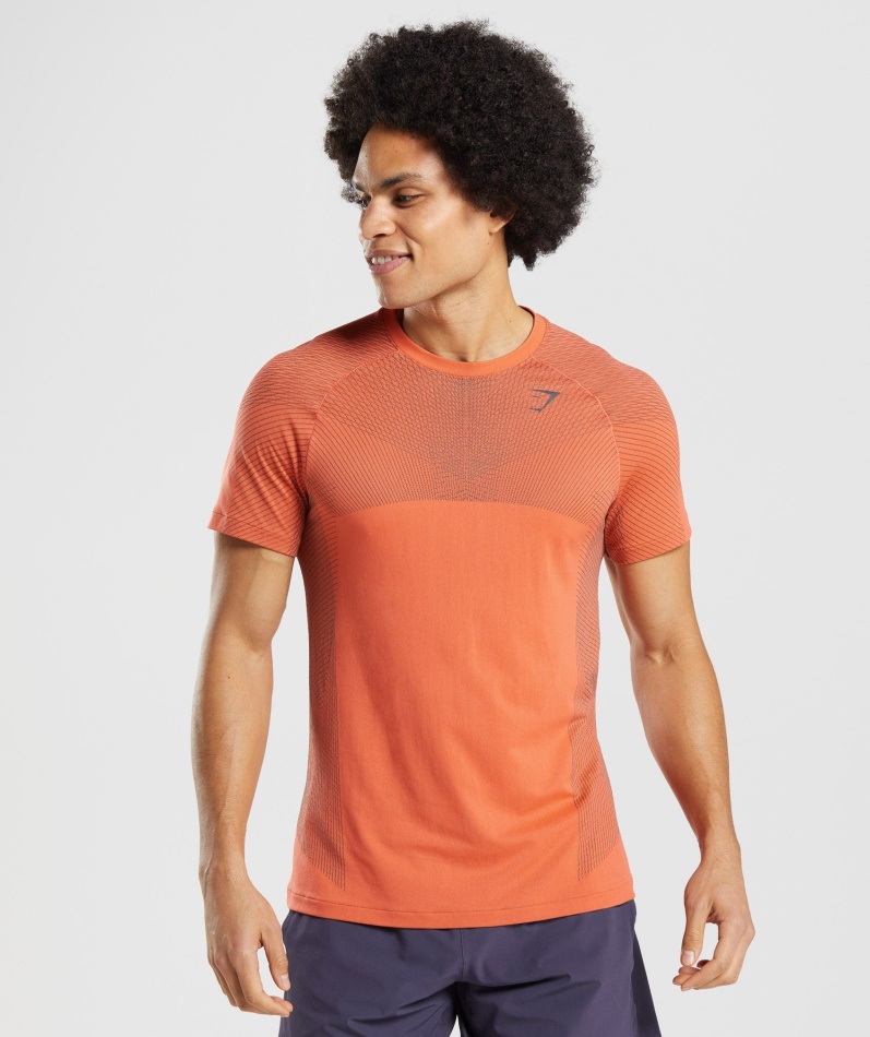 Gymshark Apex Sømløs T-skjorte Papaya Oransje-onyx Grå