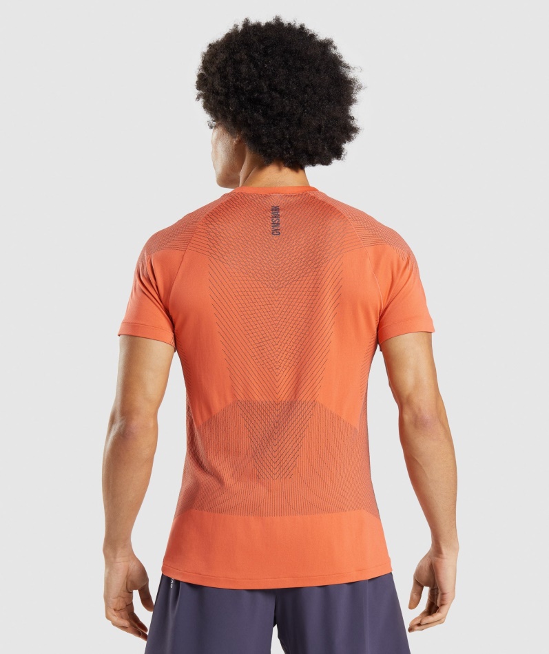 Gymshark Apex Sømløs T-skjorte Papaya Oransje-onyx Grå