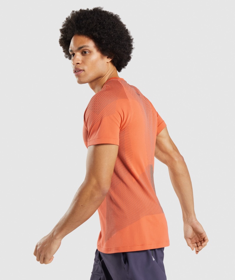 Gymshark Apex Sømløs T-skjorte Papaya Oransje-onyx Grå