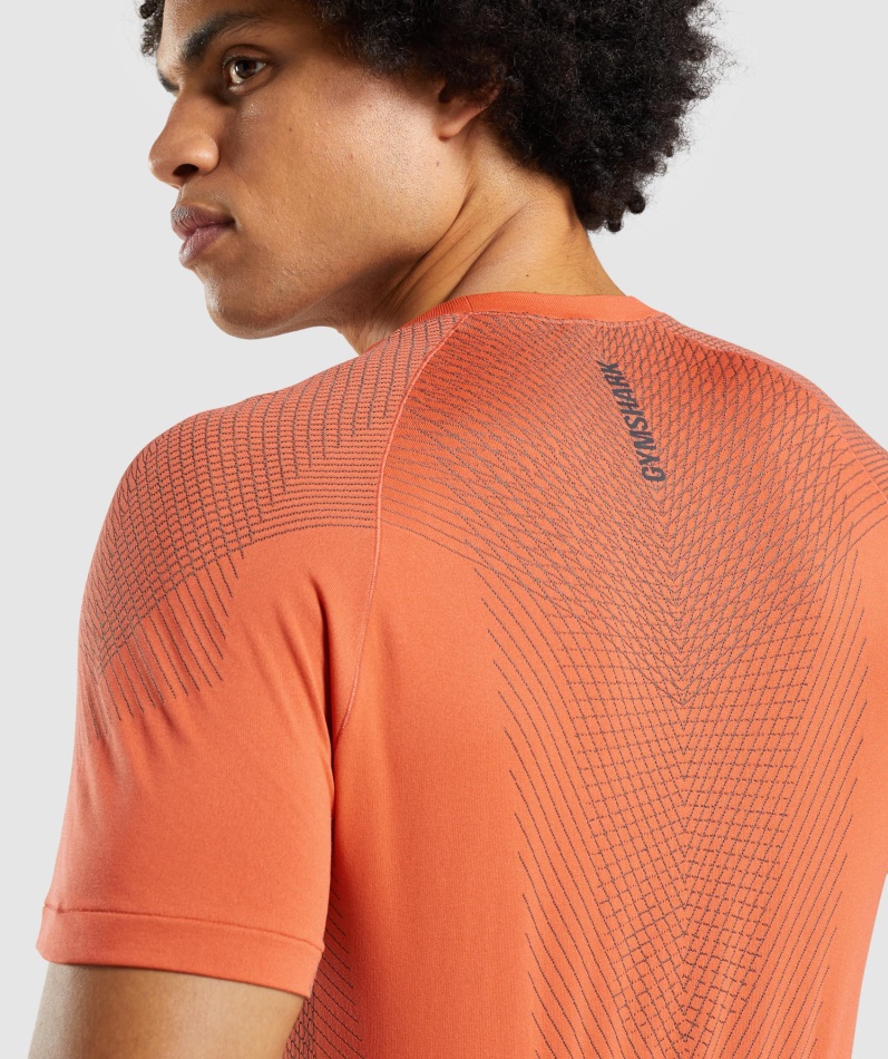 Gymshark Apex Sømløs T-skjorte Papaya Oransje-onyx Grå