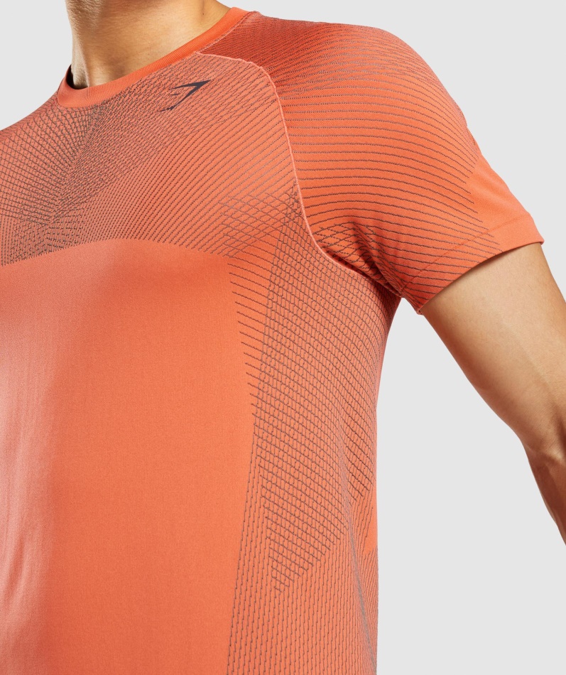 Gymshark Apex Sømløs T-skjorte Papaya Oransje-onyx Grå