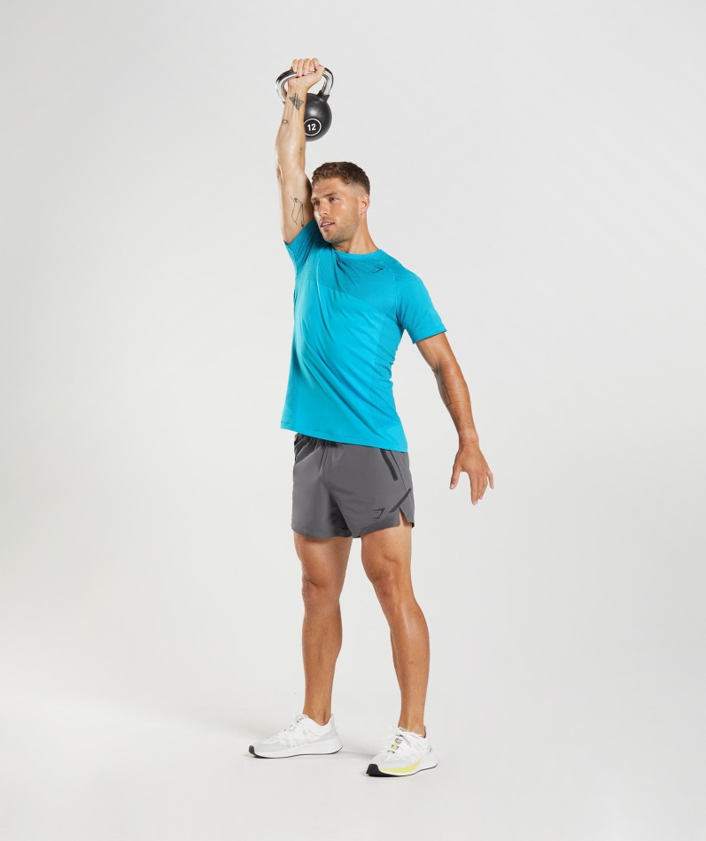 Gymshark Apex Sømløs T-skjorte Hai Blå-atlantisk Blå