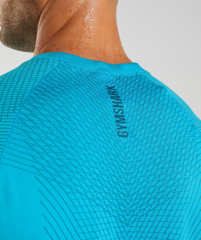 Gymshark Apex Sømløs T-skjorte Hai Blå-atlantisk Blå