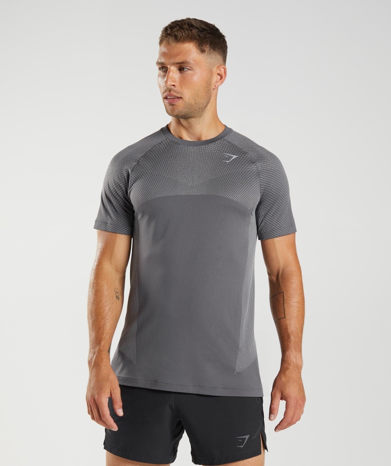 Gymshark Apex Sømløs T-skjorte Silhuett Grå-smokey Grå