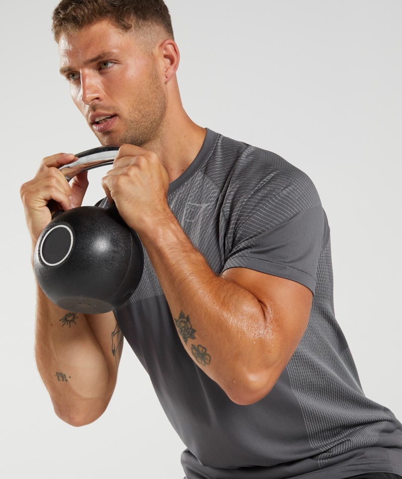 Gymshark Apex Sømløs T-skjorte Silhuett Grå-smokey Grå