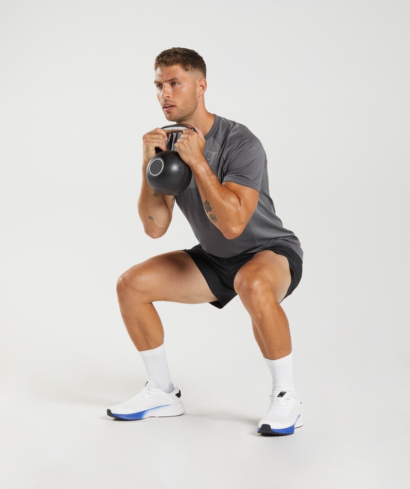 Gymshark Apex Sømløs T-skjorte Silhuett Grå-smokey Grå