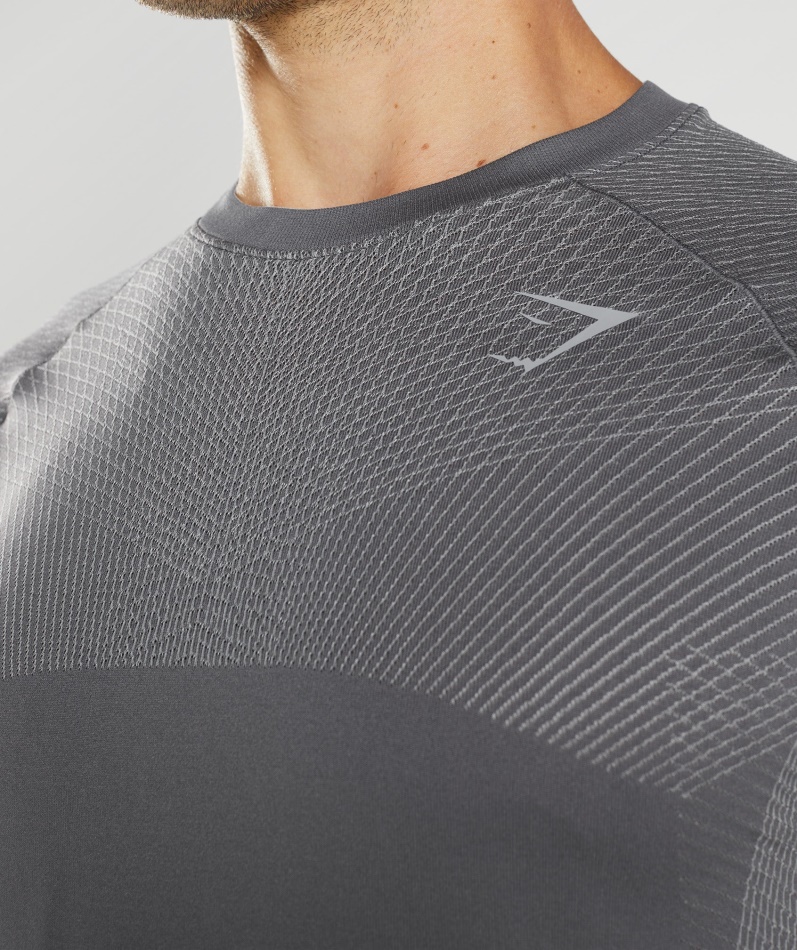 Gymshark Apex Sømløs T-skjorte Silhuett Grå-smokey Grå