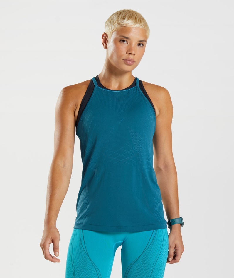 Gymshark Apex Sømløs Tank Atlantic Blue-hai Blue