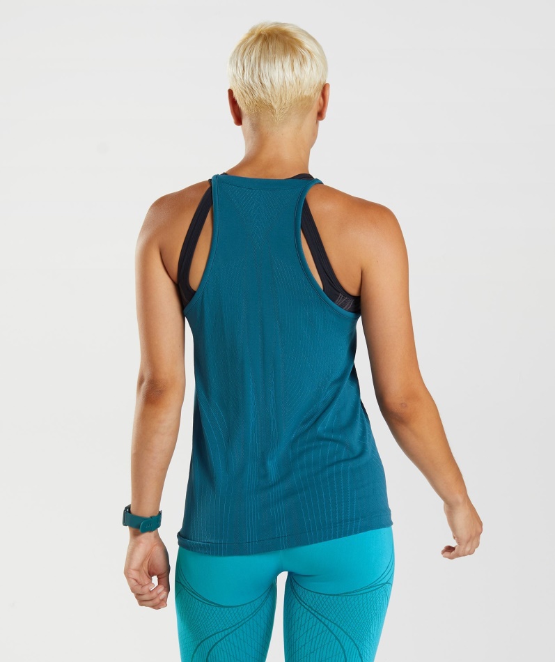 Gymshark Apex Sømløs Tank Atlantic Blue-hai Blue