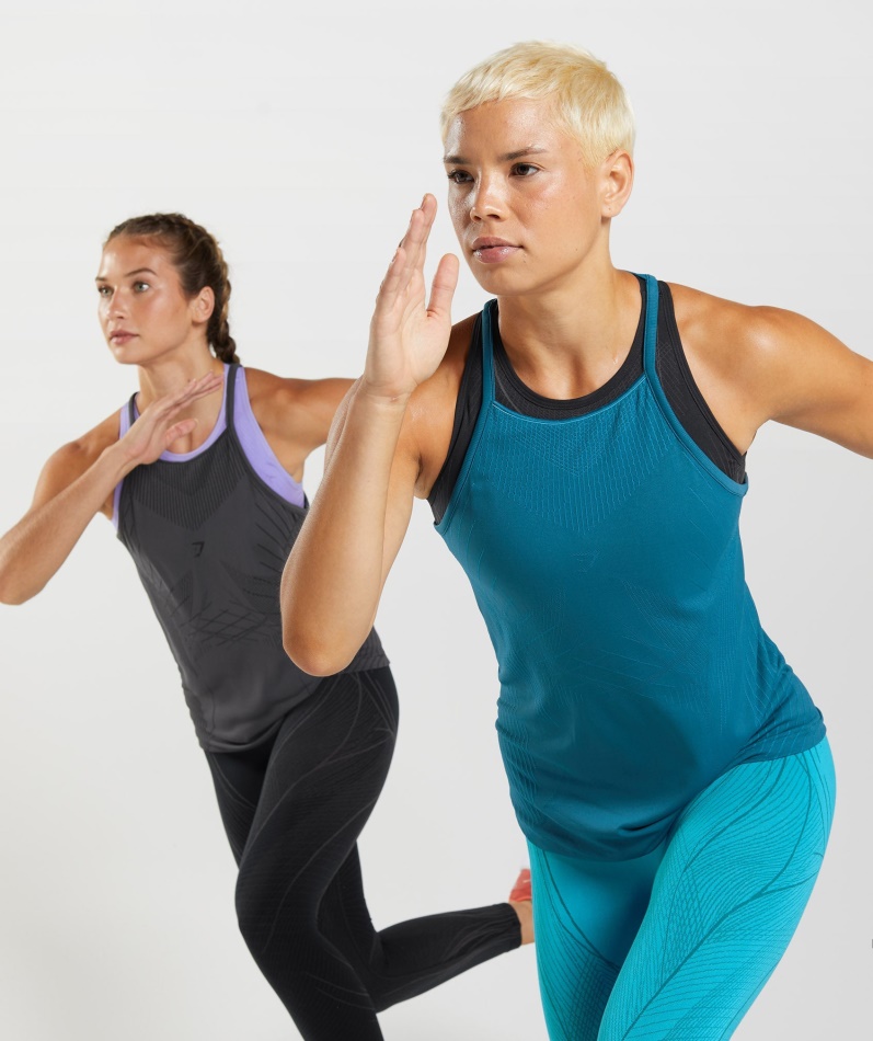 Gymshark Apex Sømløs Tank Atlantic Blue-hai Blue