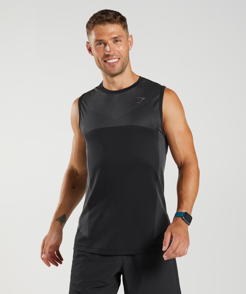 Gymshark Apex Sømløs Tank Svart Silhuettgrå