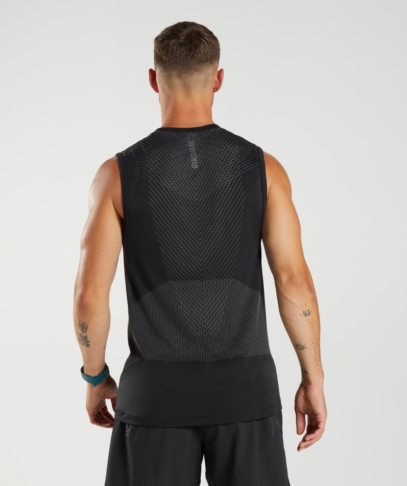Gymshark Apex Sømløs Tank Svart Silhuettgrå