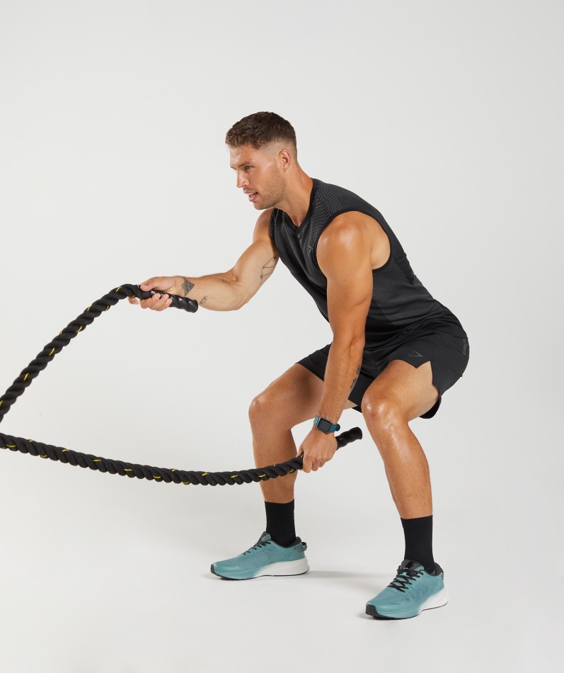 Gymshark Apex Sømløs Tank Svart Silhuettgrå