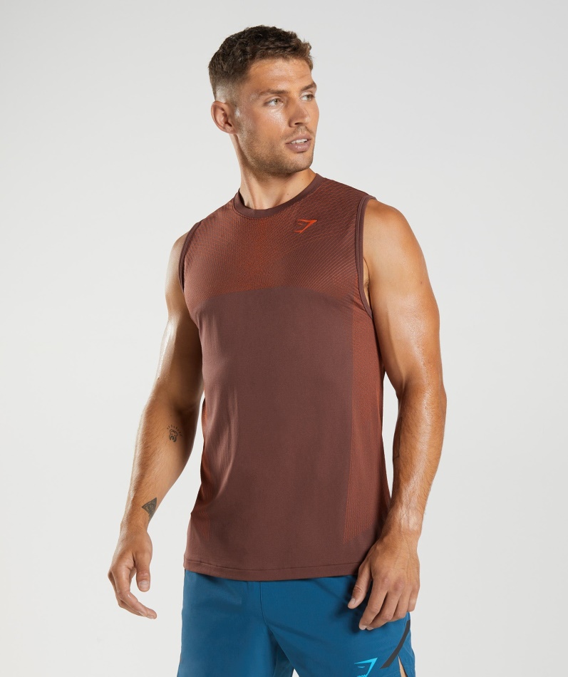 Gymshark Apex Sømløs Tank Kirsebær Brun-pepper Rød