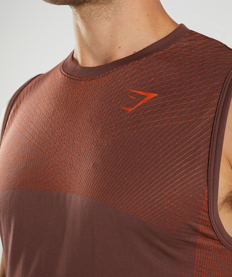 Gymshark Apex Sømløs Tank Kirsebær Brun-pepper Rød