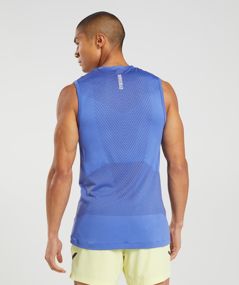 Gymshark Apex Sømløs Tankbane Blå-onyx Grå
