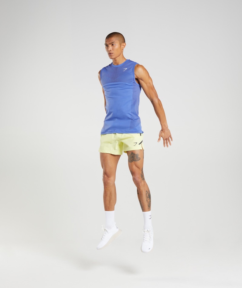 Gymshark Apex Sømløs Tankbane Blå-onyx Grå