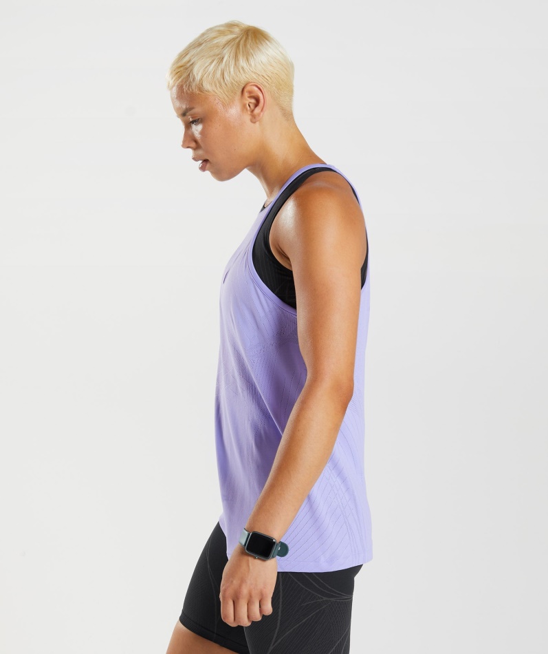 Gymshark Apex Sømløs Tank Støvet Fiolett-digital Fiolett