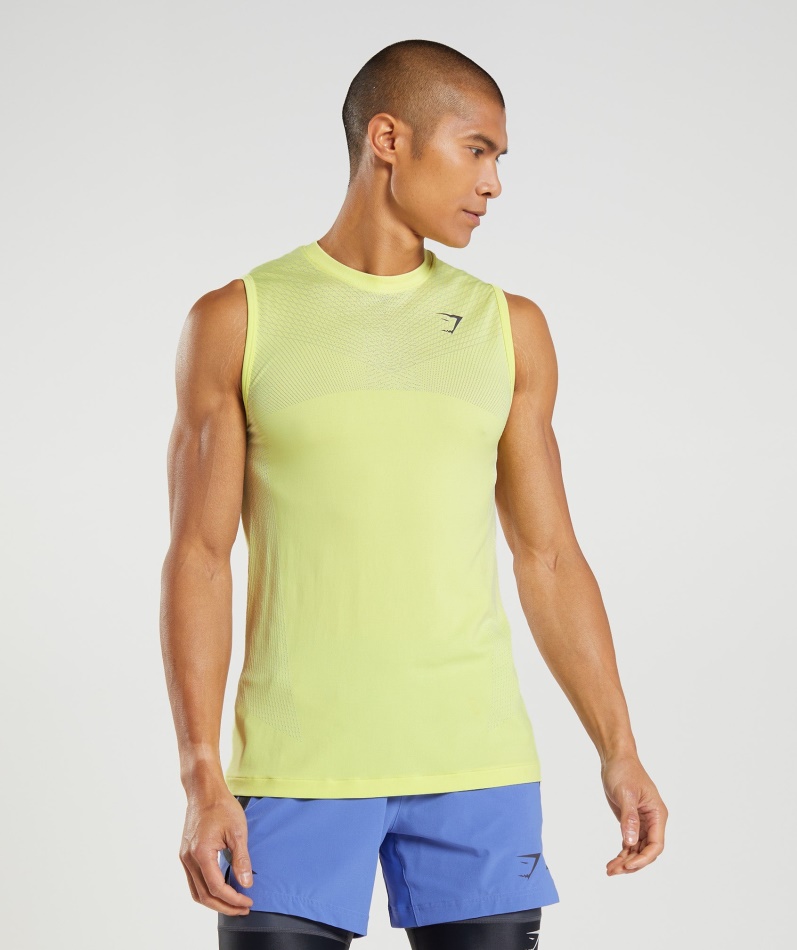 Gymshark Apex Sømløs Tank Firefly Grønn-hvit