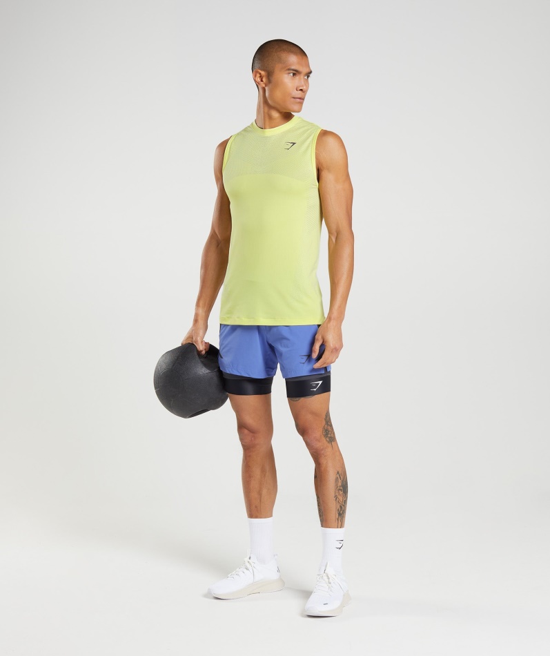Gymshark Apex Sømløs Tank Firefly Grønn-hvit