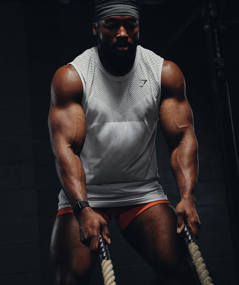 Gymshark Apex Sømløs Tank Lys Grå-onyx Grå