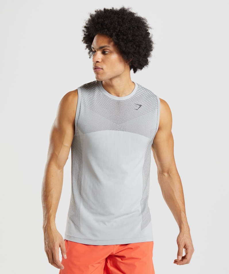 Gymshark Apex Sømløs Tank Lys Grå-onyx Grå