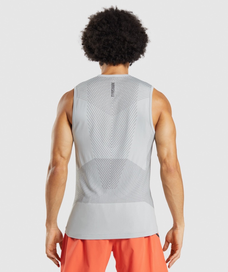 Gymshark Apex Sømløs Tank Lys Grå-onyx Grå