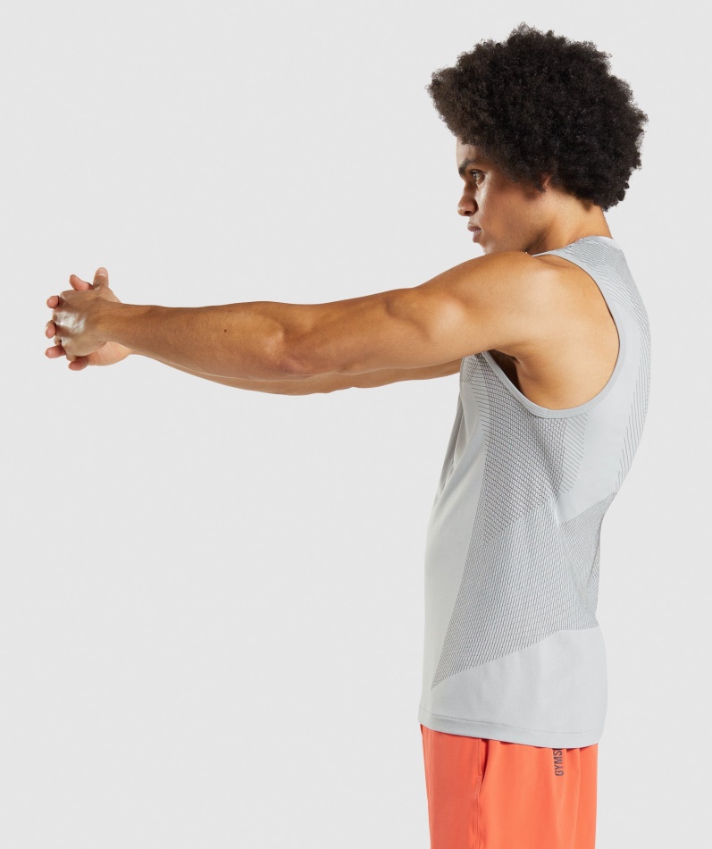 Gymshark Apex Sømløs Tank Lys Grå-onyx Grå