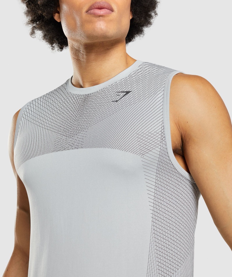 Gymshark Apex Sømløs Tank Lys Grå-onyx Grå