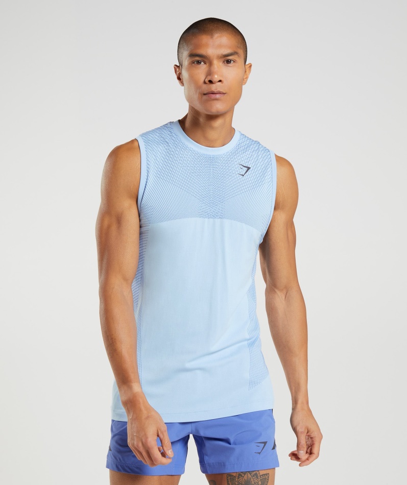 Gymshark Apex Sømløst Tanktøy Blå-baneblå