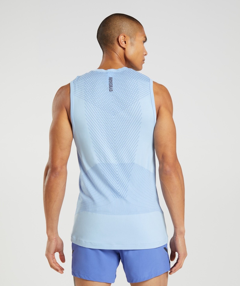 Gymshark Apex Sømløst Tanktøy Blå-baneblå
