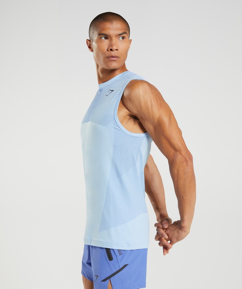 Gymshark Apex Sømløst Tanktøy Blå-baneblå