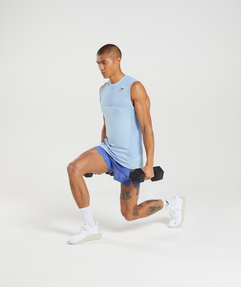 Gymshark Apex Sømløst Tanktøy Blå-baneblå