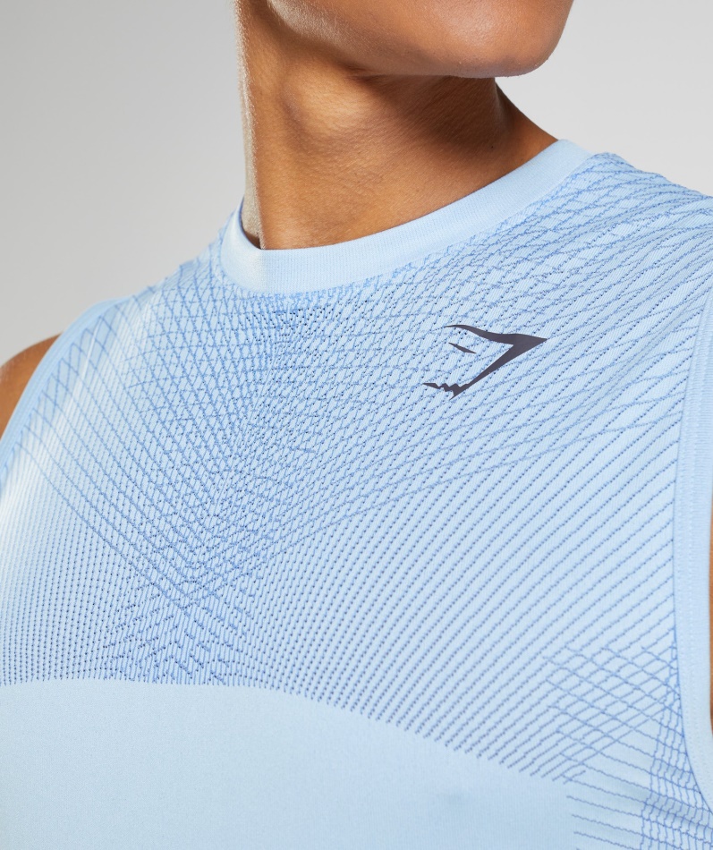 Gymshark Apex Sømløst Tanktøy Blå-baneblå