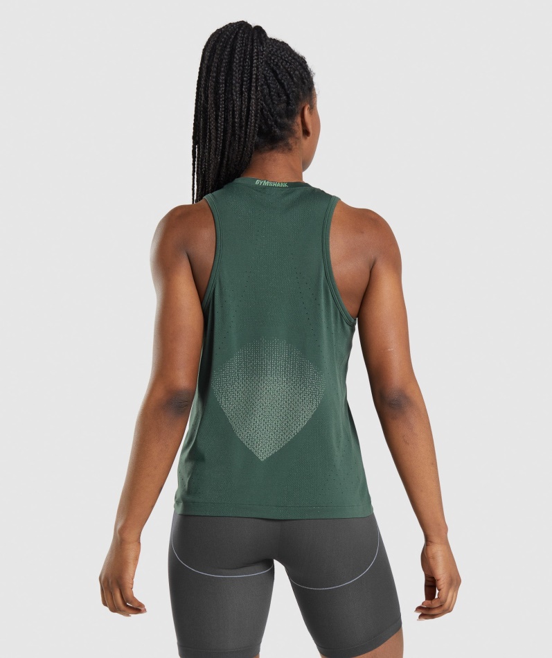 Gymshark Apex Sømløs Tank Obsidian Grønn-agurk Grønn